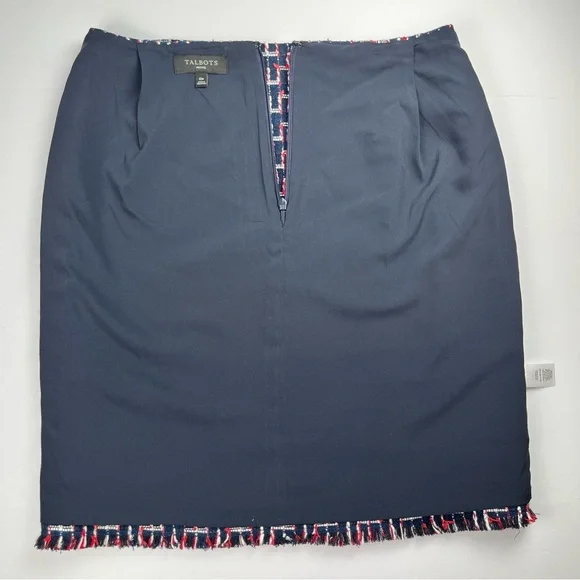 Talbots Navy Red White Tweed Skirt Size 10P - Picture 6 of 11